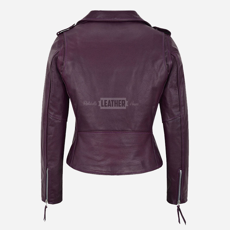 LESSEY Women’s Leather Biker Jacket