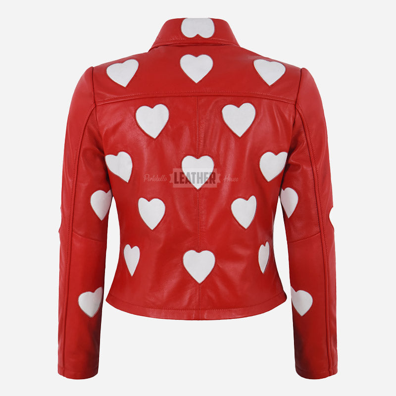 NOXLE Collared Jacket with Heart Accents
