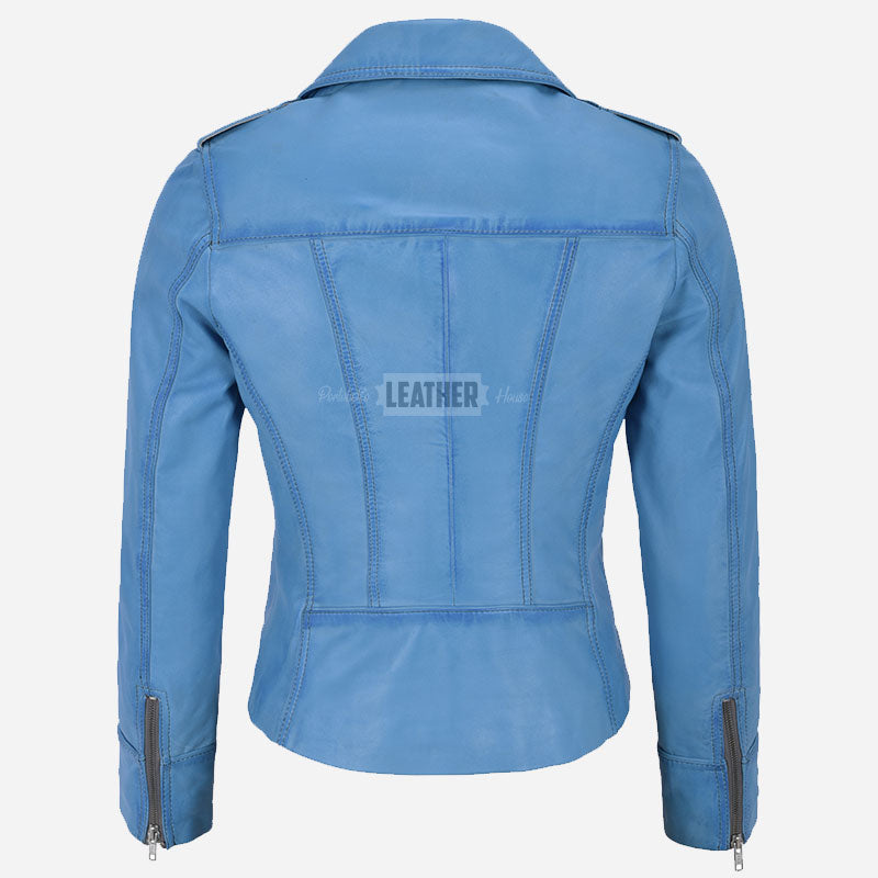 OXVA Centre Zip Leather Biker Jacket