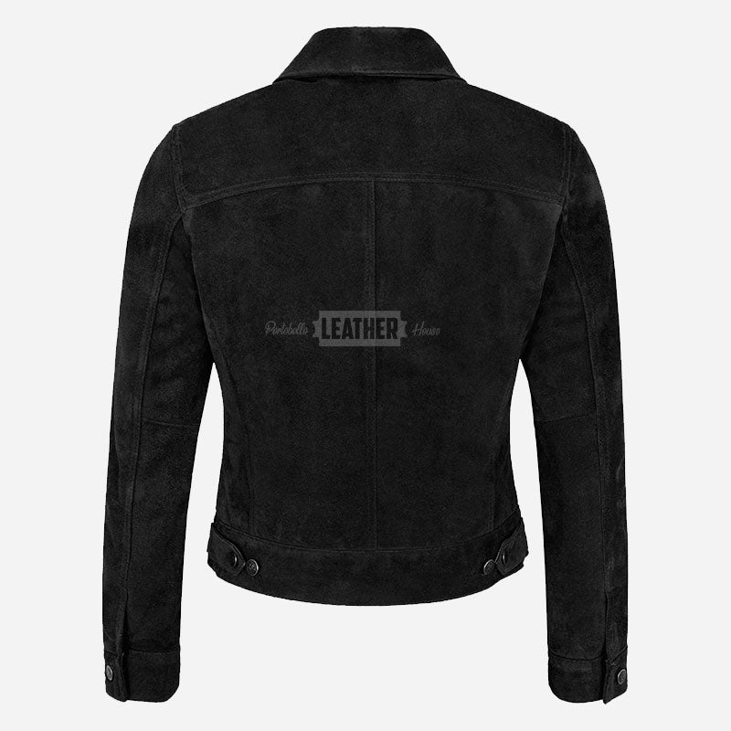 NOELLE Women's Suede Denim Jacket