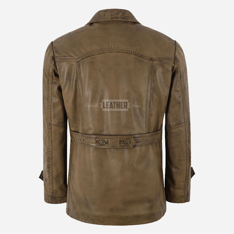 TOM Men's Leather Peacoat