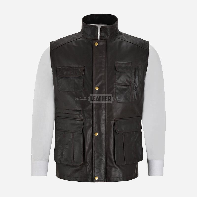 LYONHART Multipurpose Fisherman Leather Waistcoat