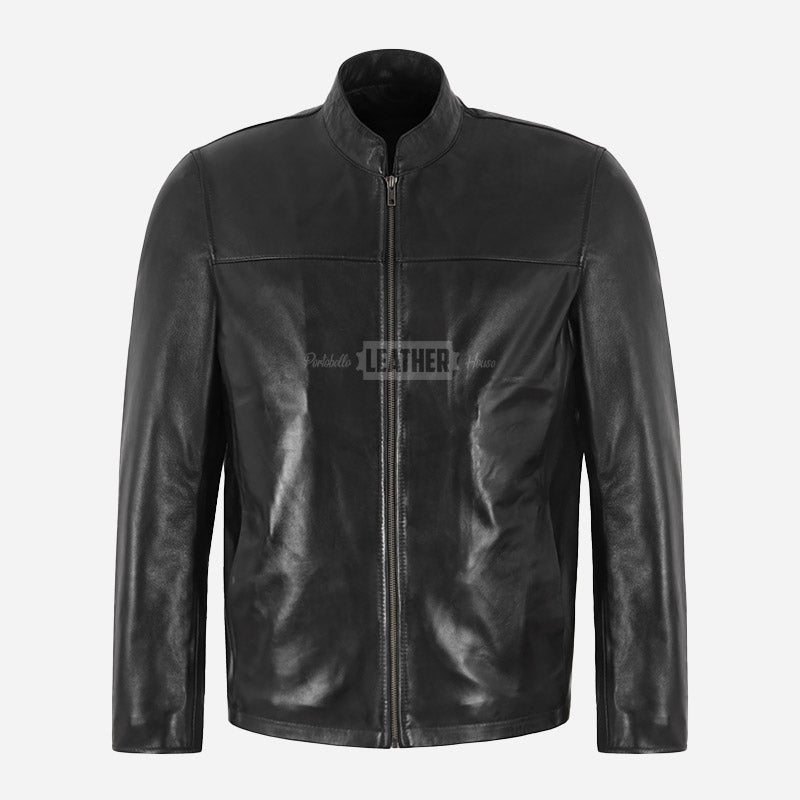 CHARLIE Men's Black Leather Jacket