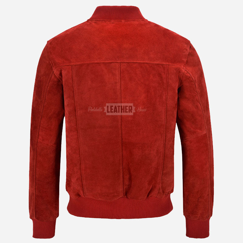 PRESCOTT Men's Suede Flight Bomber Jacket