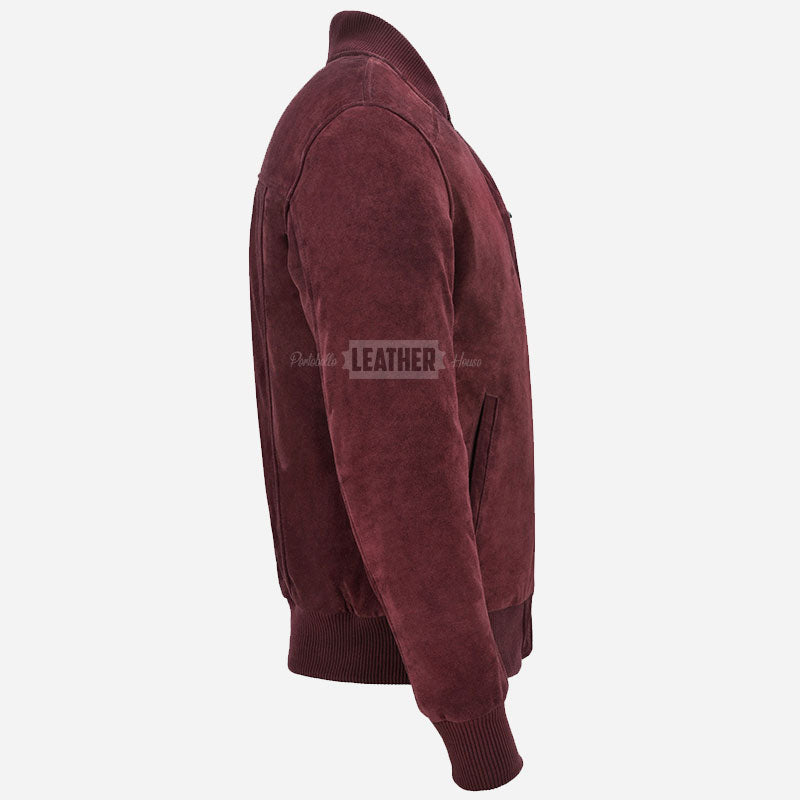 PRESCOTT Men's Suede Flight Bomber Jacket