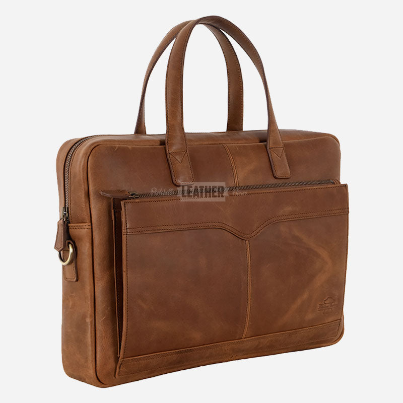 Vintage Leather Briefcase Laptop Bag