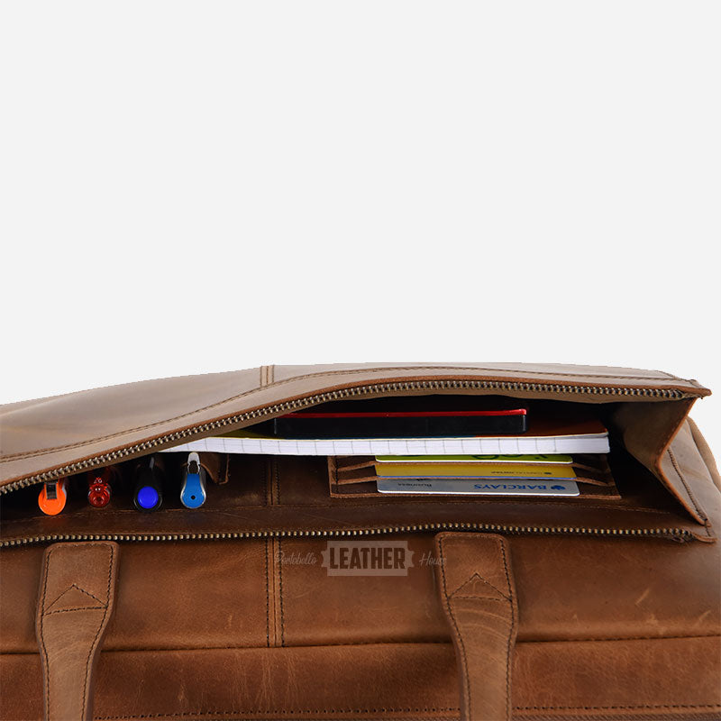 Vintage Leather Briefcase Laptop Bag