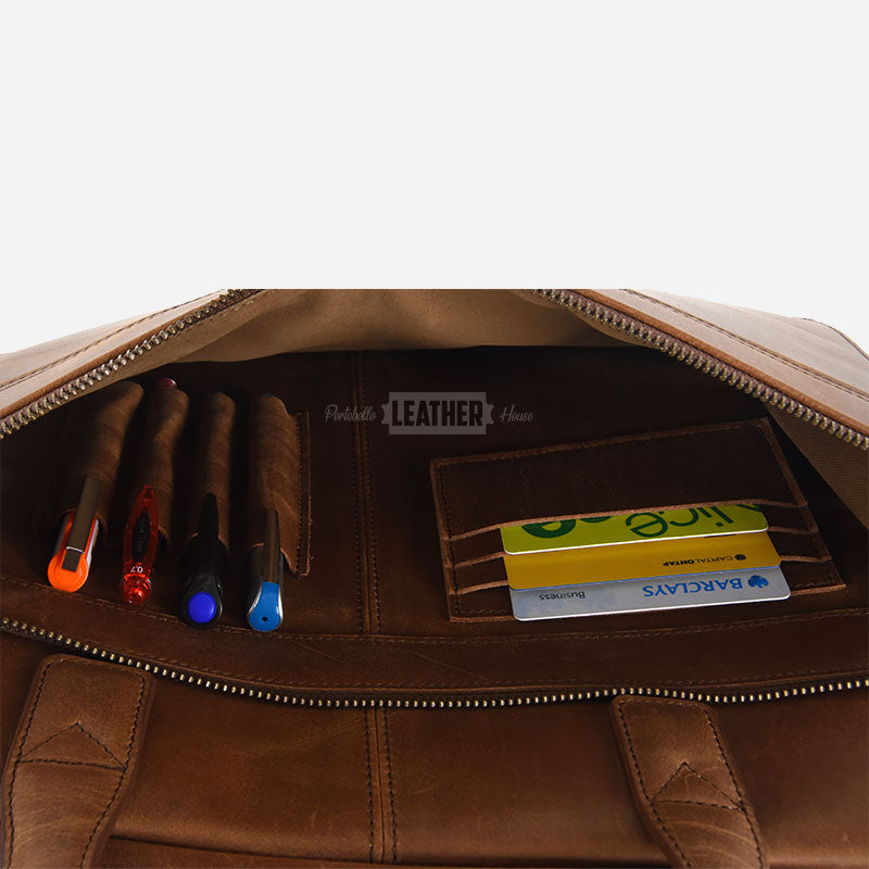 Vintage Leather Briefcase Laptop Bag