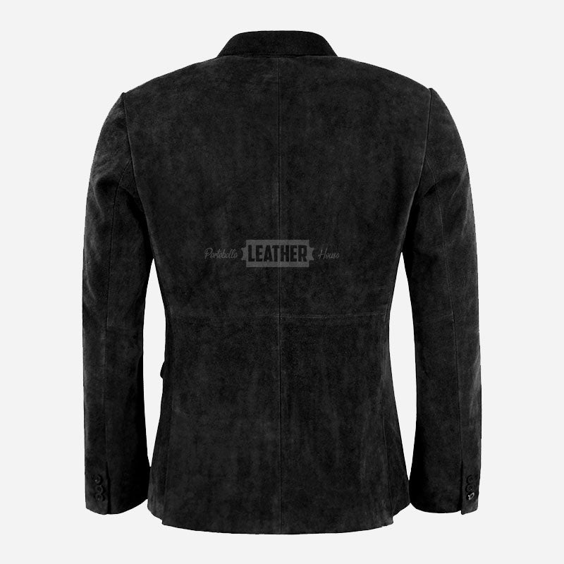 MALRIN Men's Black Suede Blazer