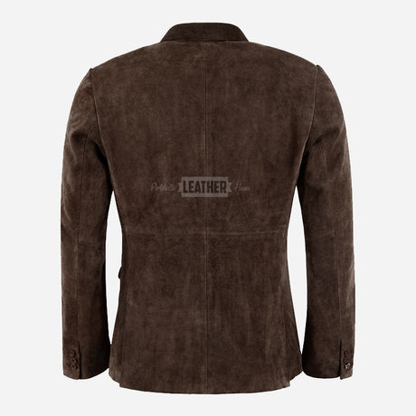 MALRIN Men's Brown Suede Blazer