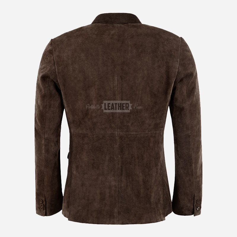 MALRIN Men's Brown Suede Blazer