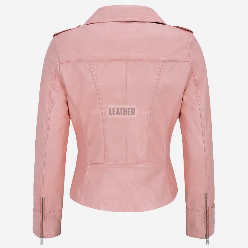 OXVA Centre Zip Leather Biker Jacket