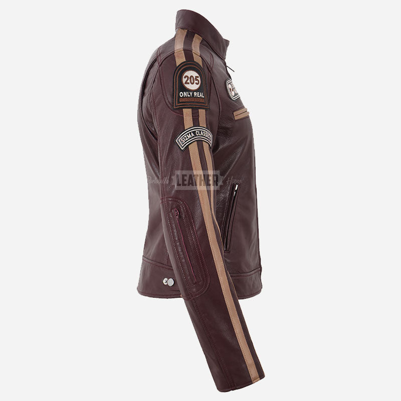 SIZMA Women's Leather Biker Jacket