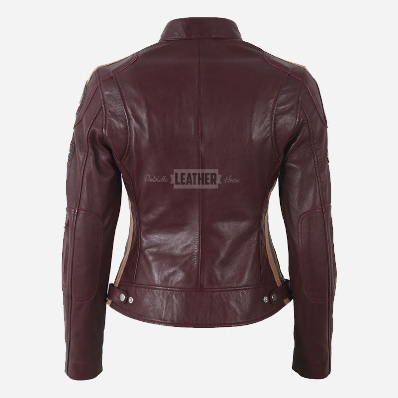 SIZMA Women's Leather Biker Jacket