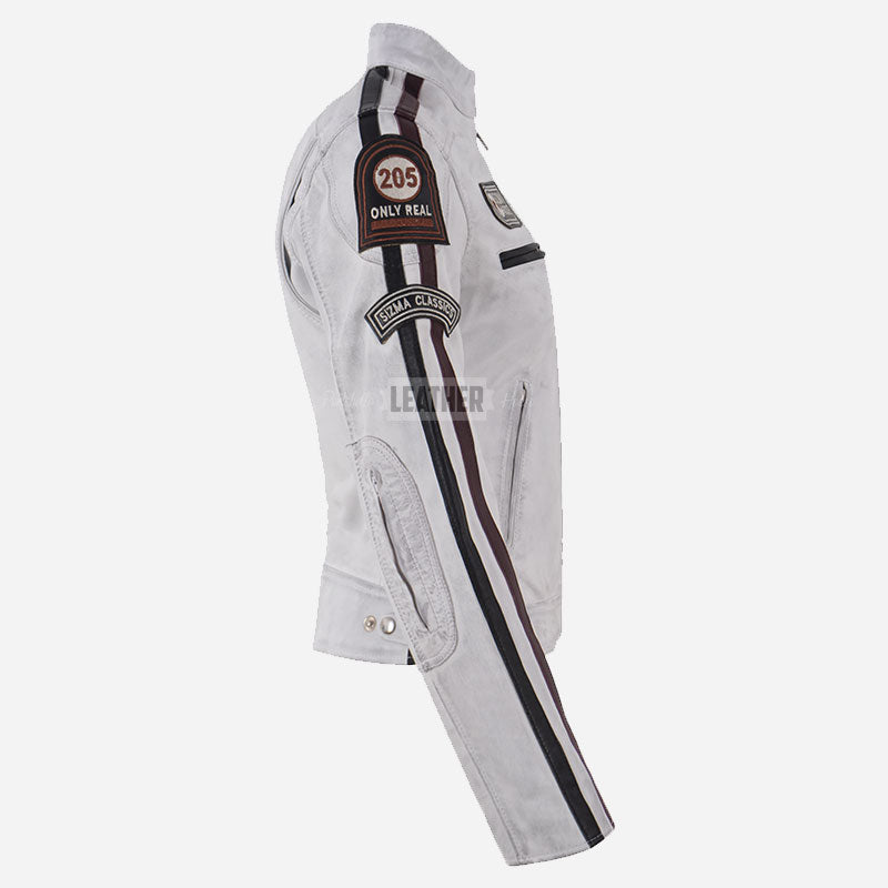 SIZMA Women's Leather Biker Jacket