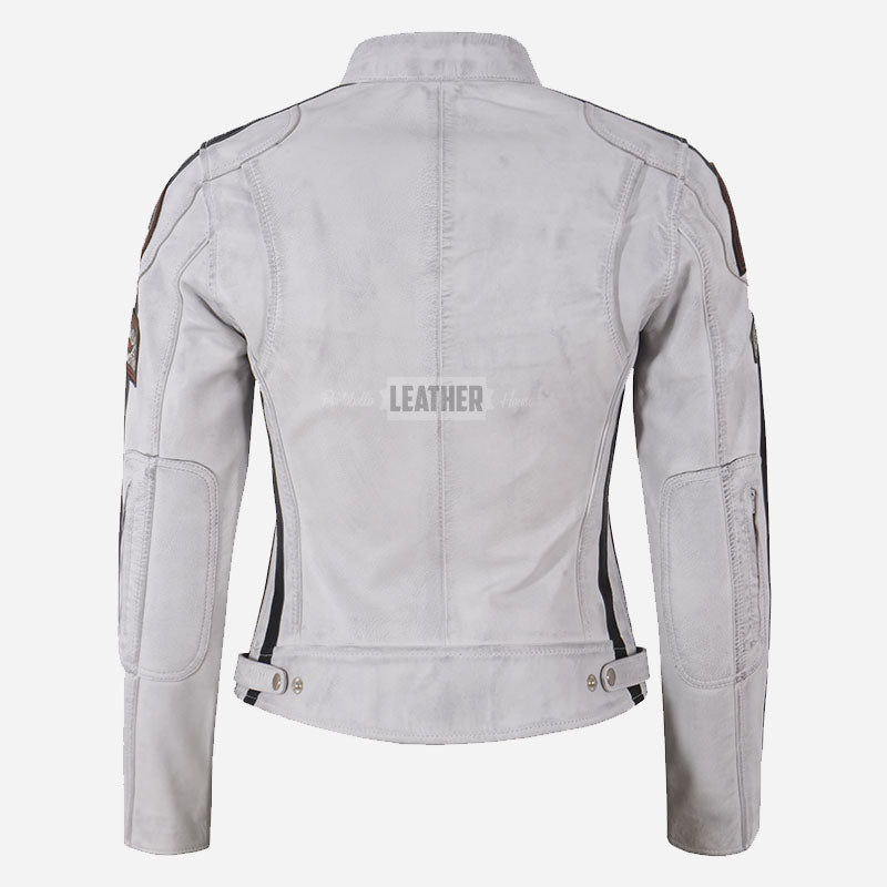 SIZMA Women's Leather Biker Jacket