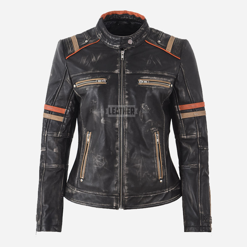 BLAISE Women's Leather Racer Jacket