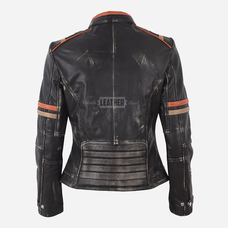 BLAISE Women's Leather Racer Jacket