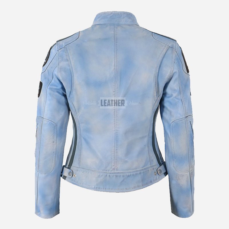 SIZMA Women's Leather Biker Jacket