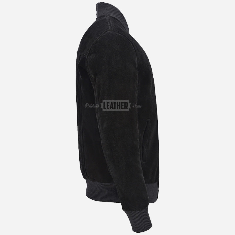 PRESCOTT Men's Suede Flight Bomber Jacket