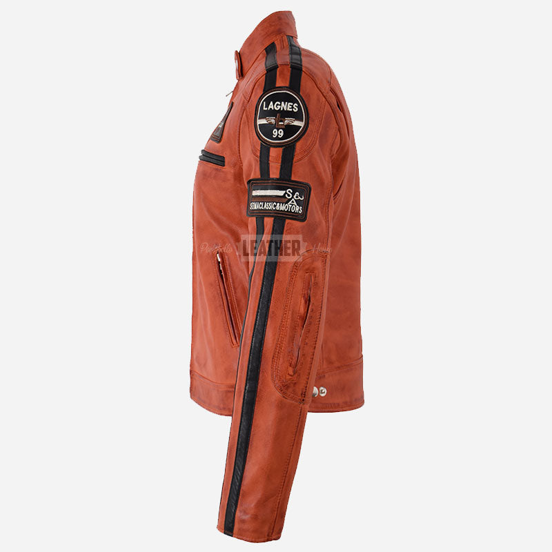 SIZMA Women's Leather Biker Jacket