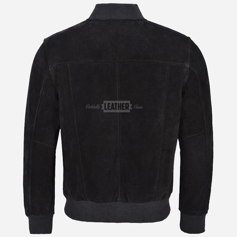 PRESCOTT Men's Suede Flight Bomber Jacket