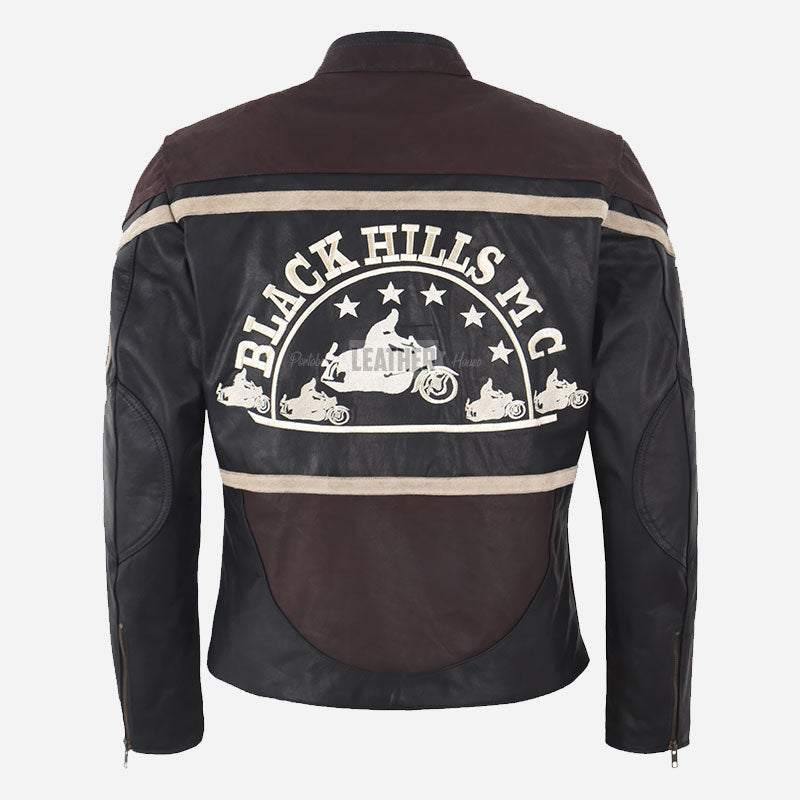 BLACK HILLS Men's Leather Biker Jacket