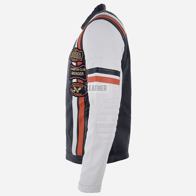 CAYZEN Men's Leather Biker Jacket