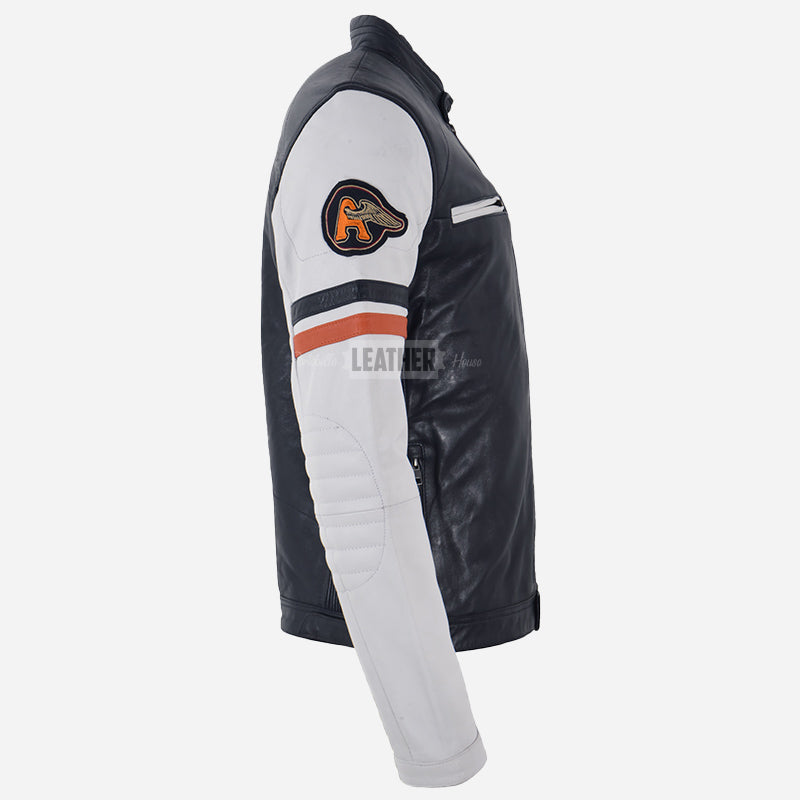 CAYZEN Men's Leather Biker Jacket