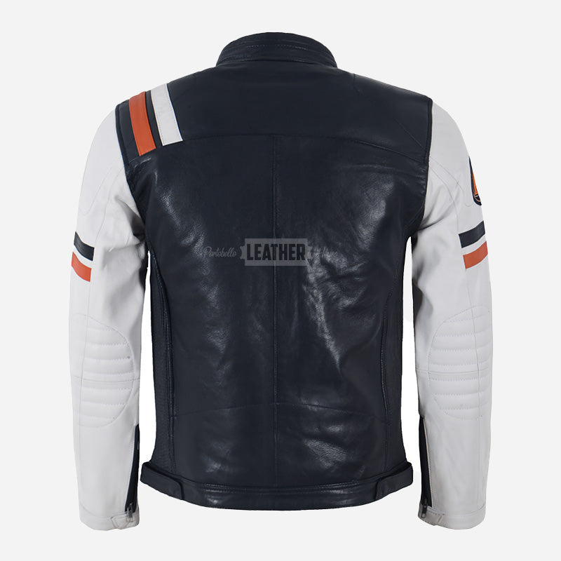 CAYZEN Men's Leather Biker Jacket