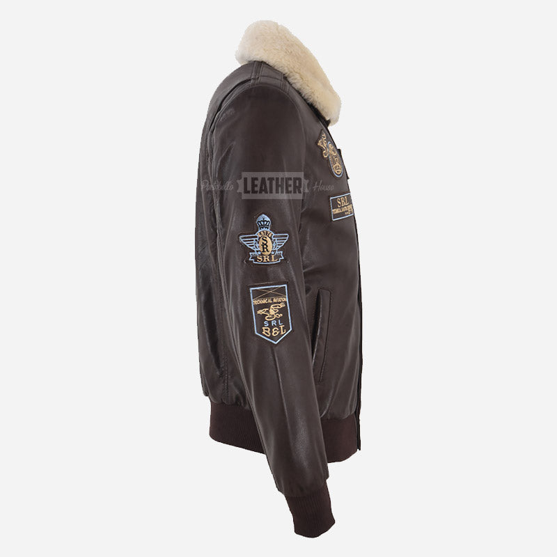 OZZY Men's G1 Bomber Jacket with Fur Collar