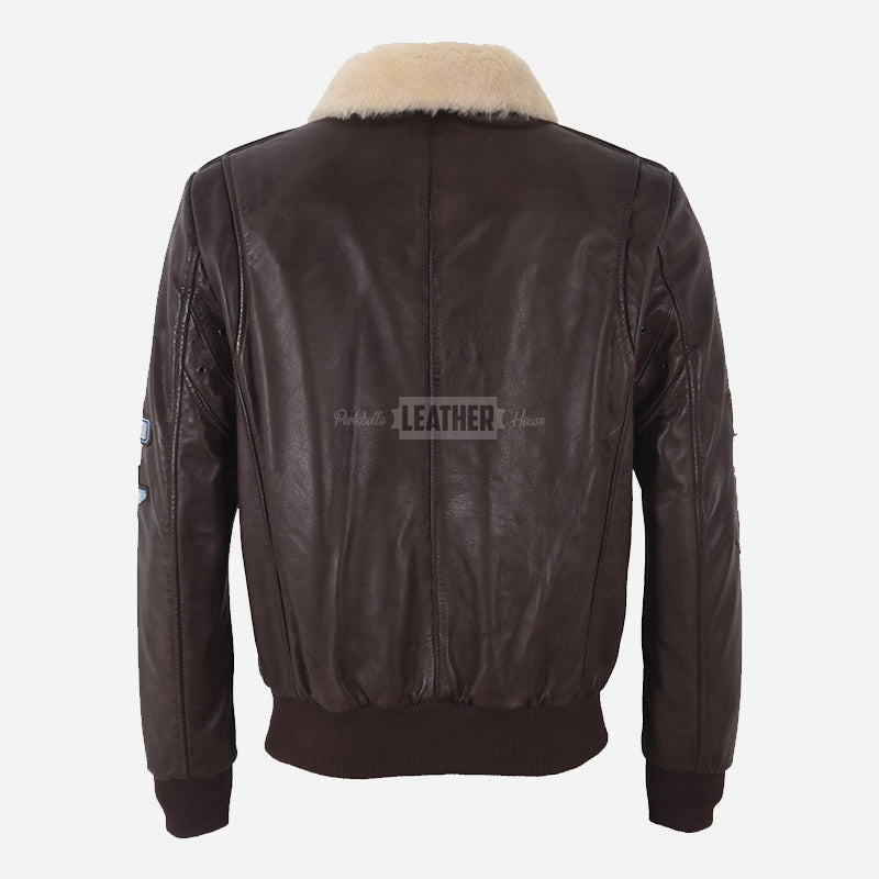 OZZY Men's G1 Bomber Jacket with Fur Collar