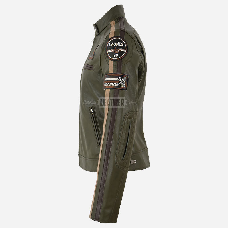 SIZMA Women's Leather Biker Jacket