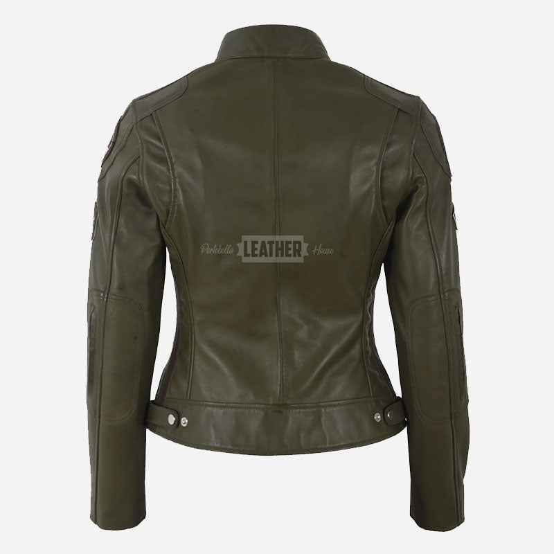 SIZMA Women's Leather Biker Jacket