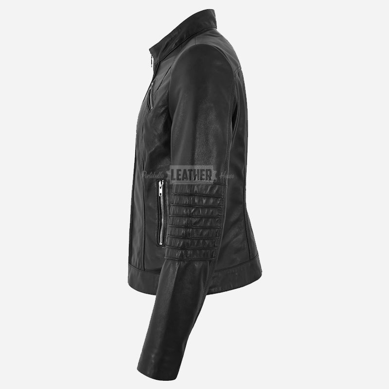 KORA Women's Leather Racer Jacket