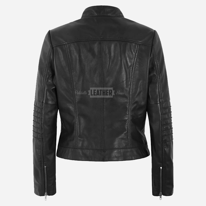 KORA Women's Leather Racer Jacket