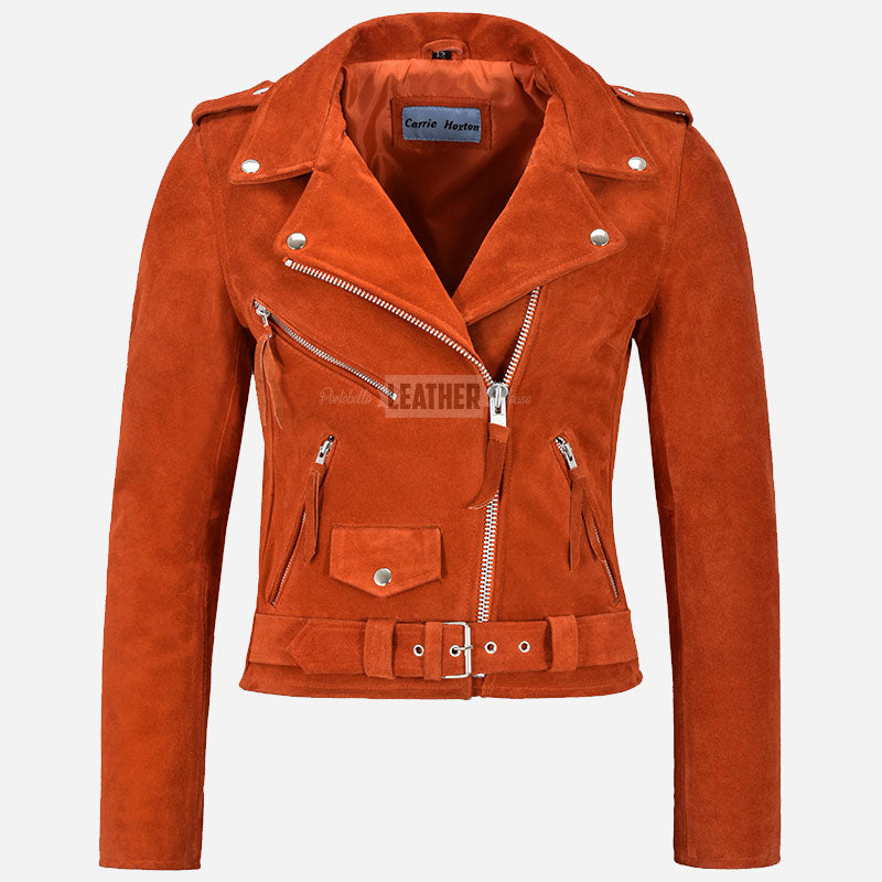 ASTRAE Women’s Suede Biker Jacket
