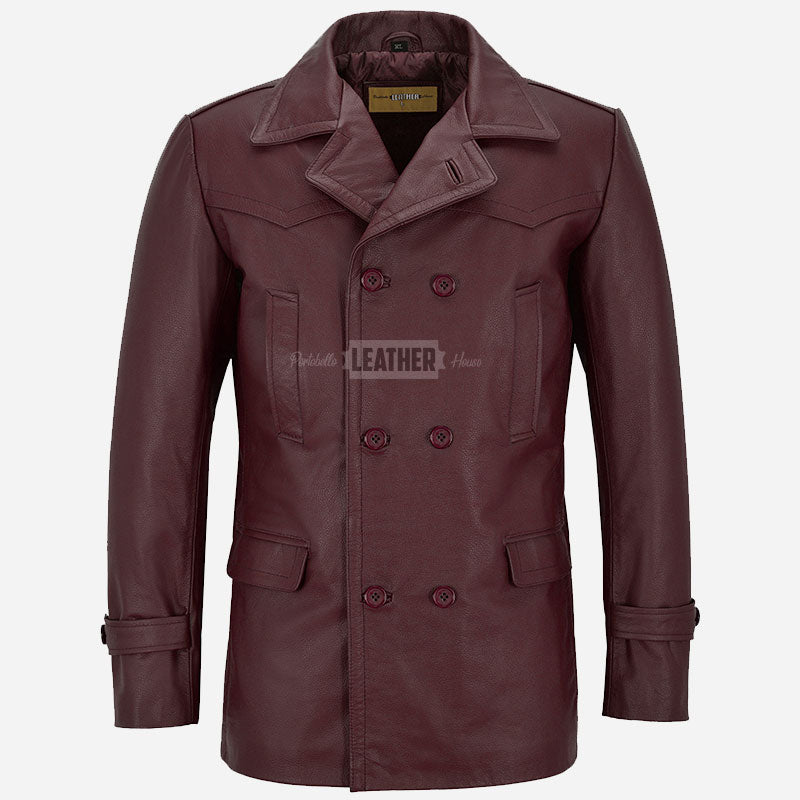 DAVID DR WHO Inspired Leather Peacoat