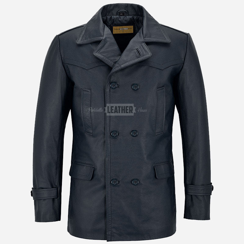 DAVID DR WHO Inspired Leather Peacoat