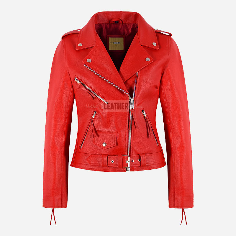 LESSEY Women’s Leather Biker Jacket
