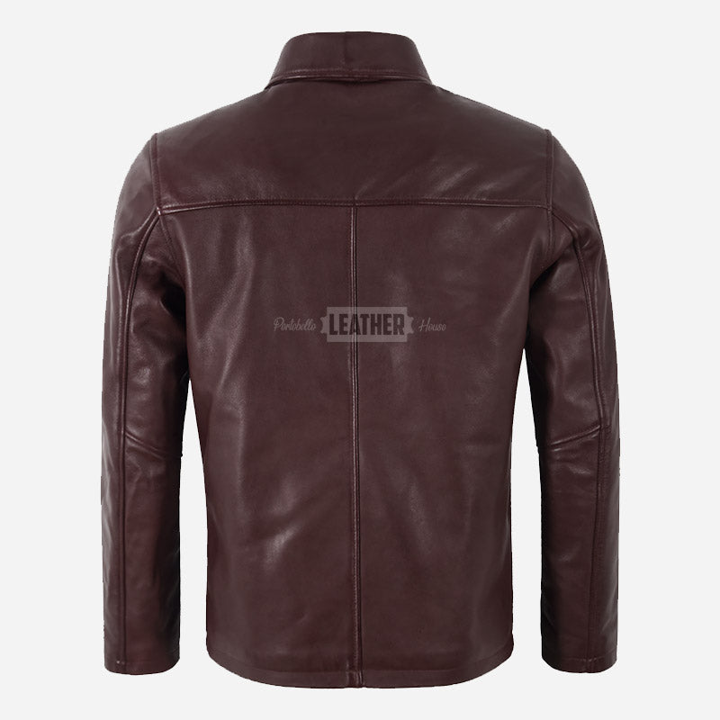 FRANKIE Men's Collared Leather Jacket