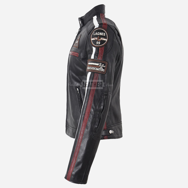 SIZMA Women's Leather Biker Jacket