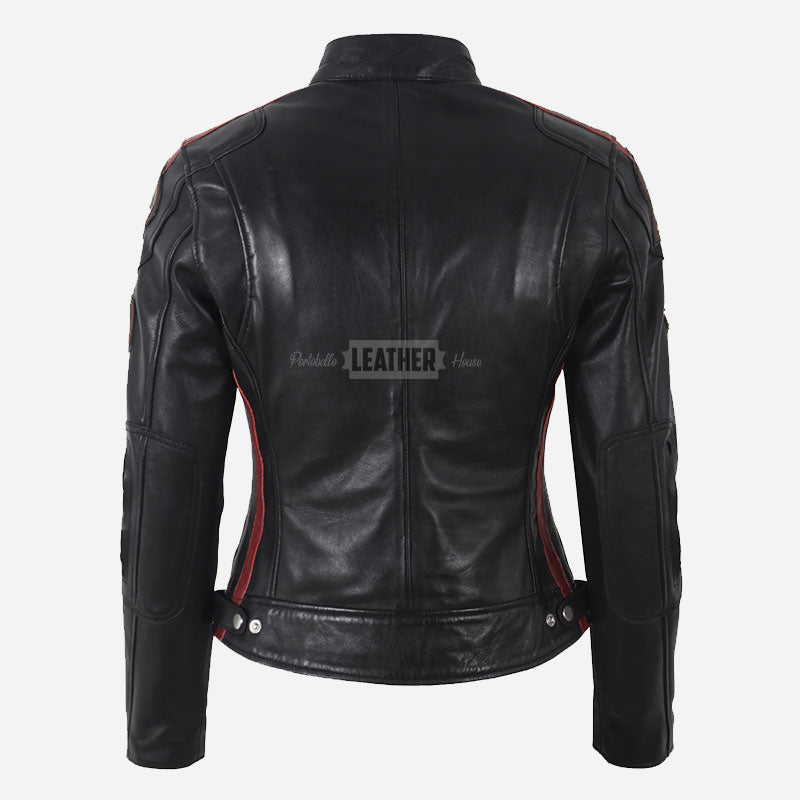 SIZMA Women's Leather Biker Jacket