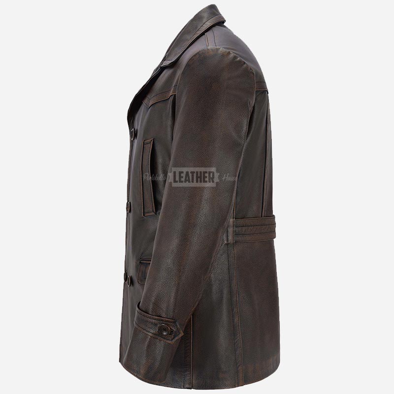 DAVID DR WHO Inspired Vintage Leather Peacoat