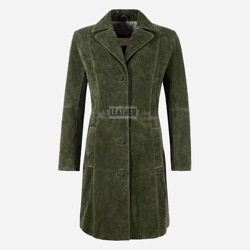 VIONNA Women's 3/4 Length Suede Coat