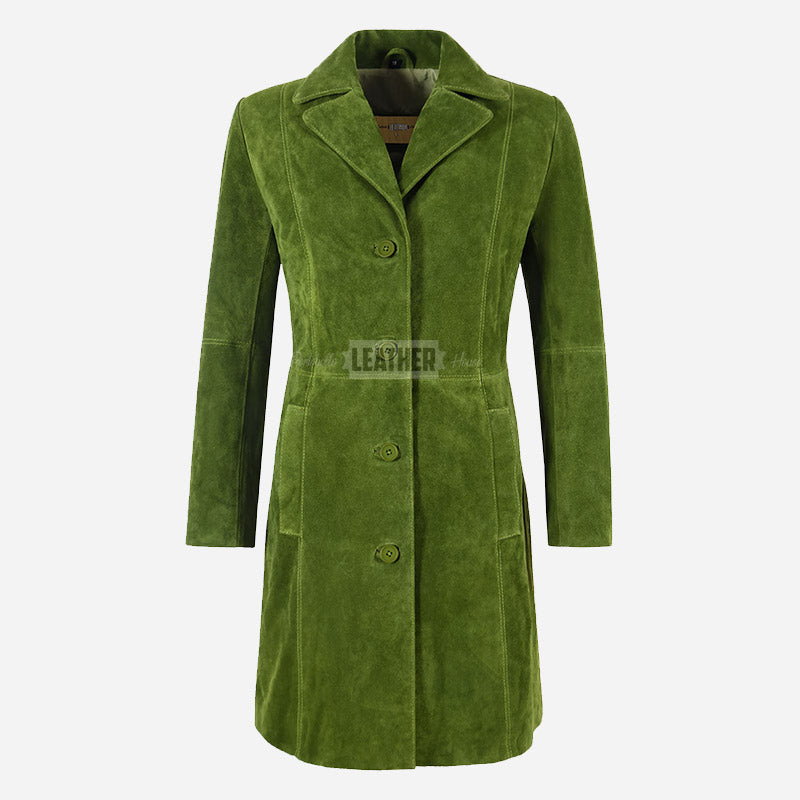 VIONNA Women's 3/4 Length Suede Coat