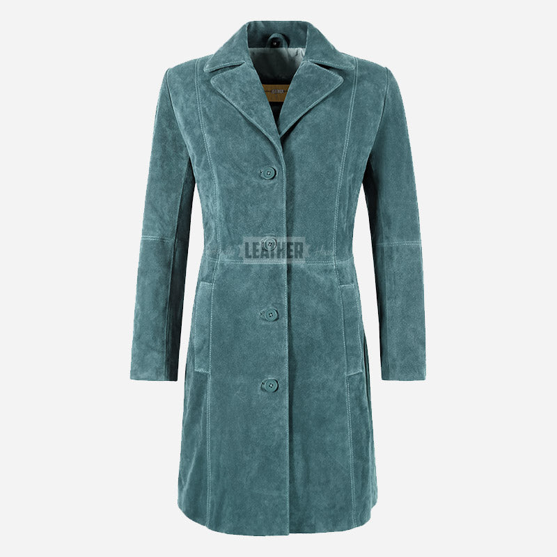 VIONNA Women's 3/4 Length Suede Coat