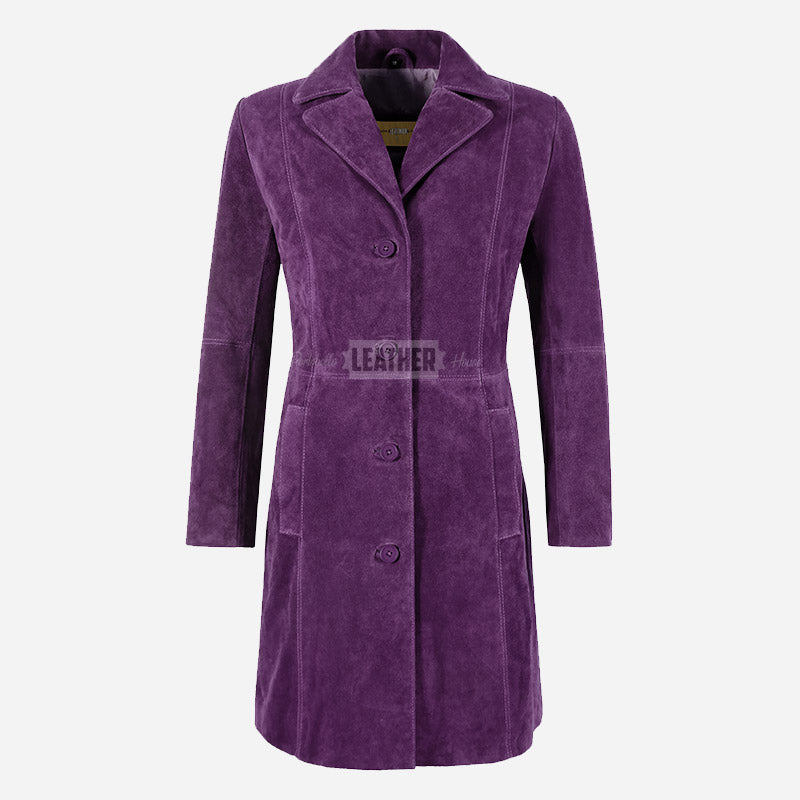VIONNA Women's 3/4 Length Suede Coat