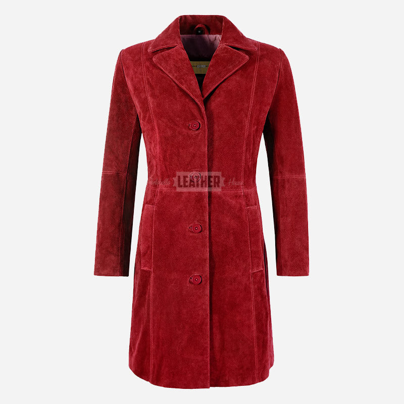 VIONNA Women's 3/4 Length Suede Coat