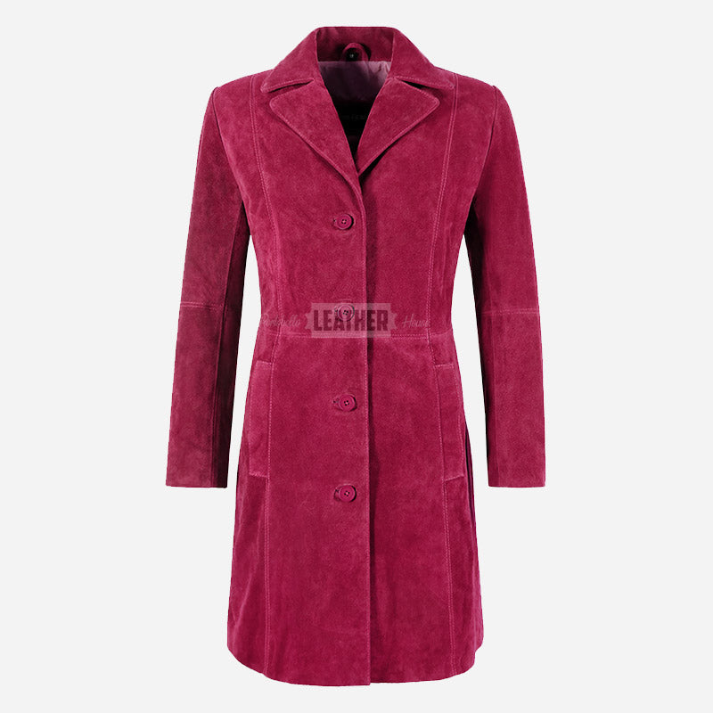 VIONNA Women's 3/4 Length Suede Coat